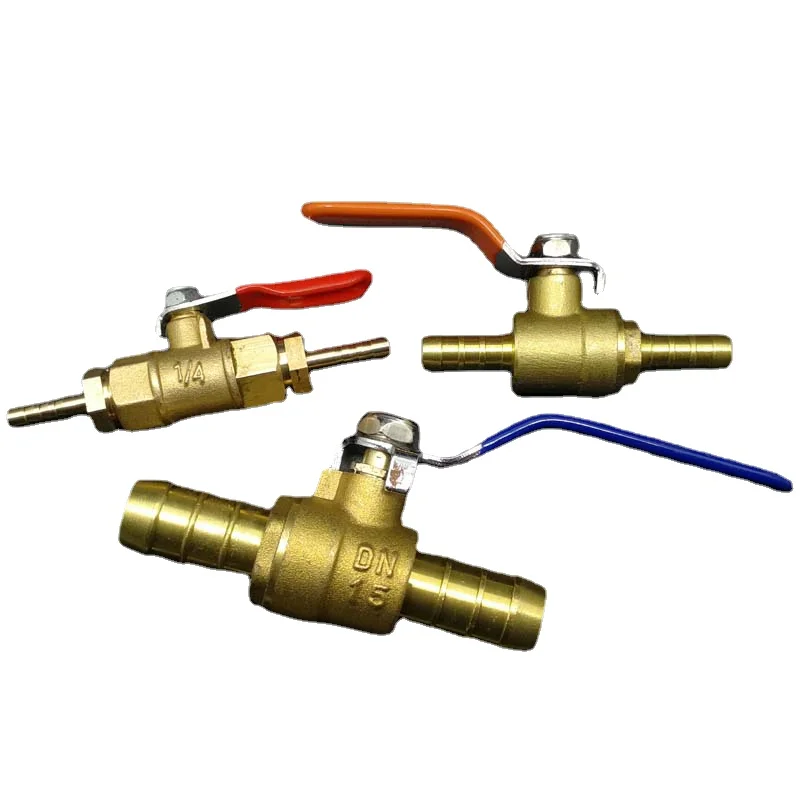 4 6 8 10 12 14 16 19 25 32 40 50mm espiga para manguera válvula de bola de cierre de latón recto de dos vías para combustible Gas agua aceite aire hogar jardín