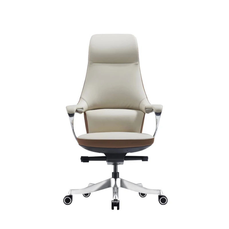 Luxury Classic Adjustable Height Boss Ergonomic Office Swivel Chair High Back Support Modern Black  Leather