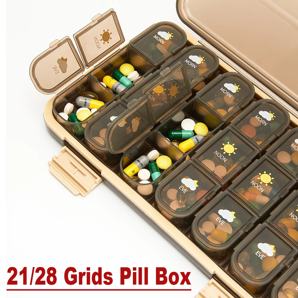 Large Pill Box Portable Pills Container Medicine Storage Pillbox Weekly Organizer Pastillero Travel Pill Cases Tablets Holder