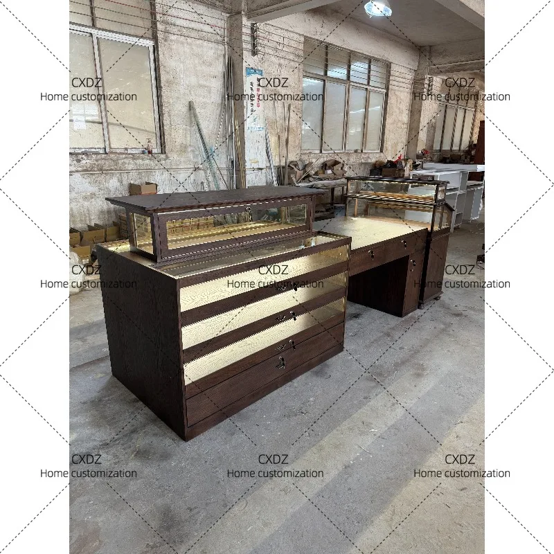 Retro jewelry showcase Nakajima Taiwan, glass cabinet jewelry cabinet, glasses cabinet ornament table