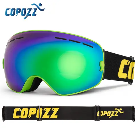COPOZZ 남성 여성 브랜드 스키 고글 스노우 보드 고글 스키 용 안경 UV400 보호 스노우 안경 안개 방지 스키 마스크 안경