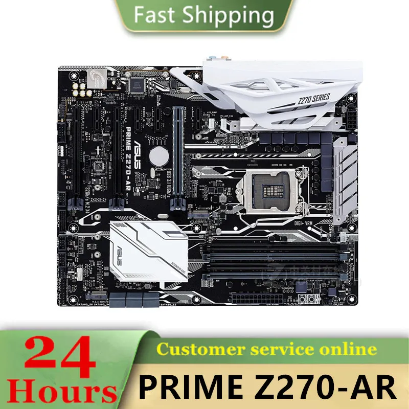 100% original testing PRIME Z270-AR Motherboard LGA 1151 Support 6th/7th Gen i7 i5 i3 DDR4 64GB M.S SSD