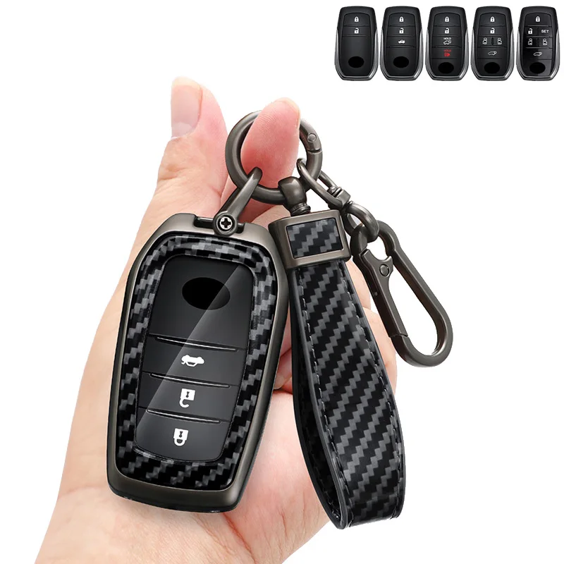 

Zinc Alloy + PU Leather Car Key Case For Toyota RAV4 Land Cruiser 200 300 Cross Hilux Innova Fortuner Camry 55 Prado Crown Yaris