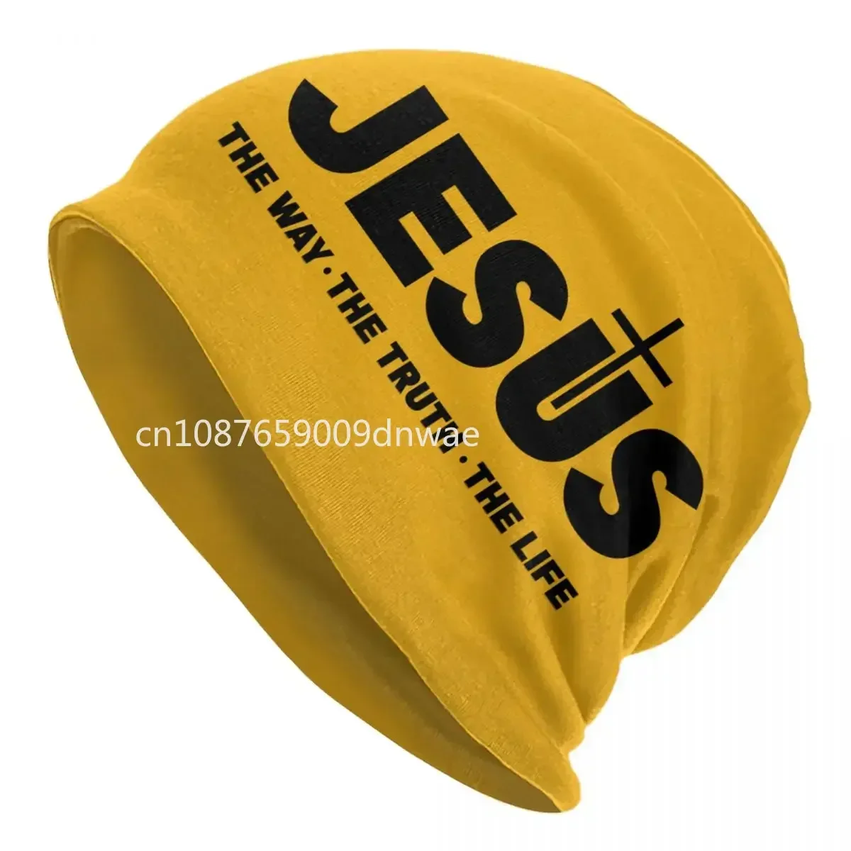 Jesus Christ The Way The Truth The Life Skullies Beanies Winter Knitted Hat Unisex Religion Cross Christian Faith Bonnet Hats