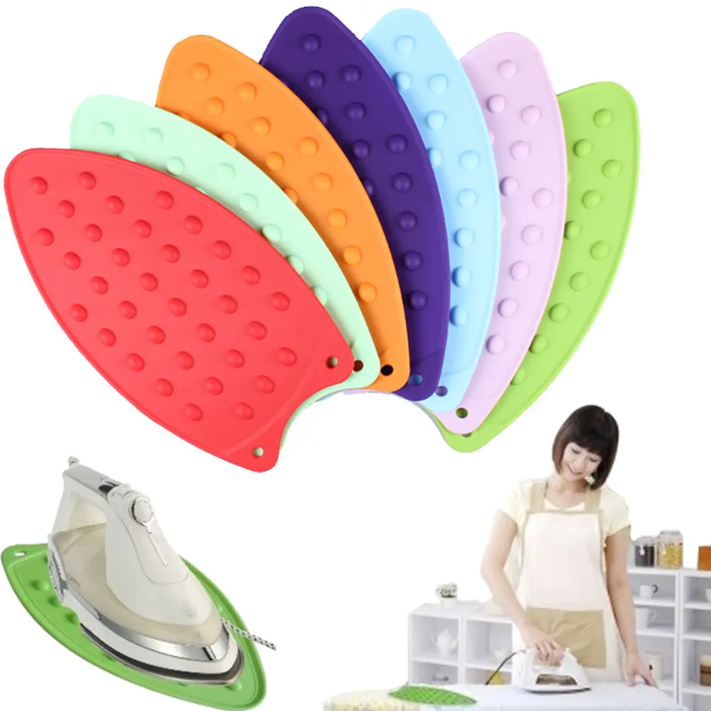 2Pcs Silicone Iron Mat Insulation Pad Hanging Hole Non-Slip Heat Resistant Rest Pad Iron Hot Protection Board Table Protector