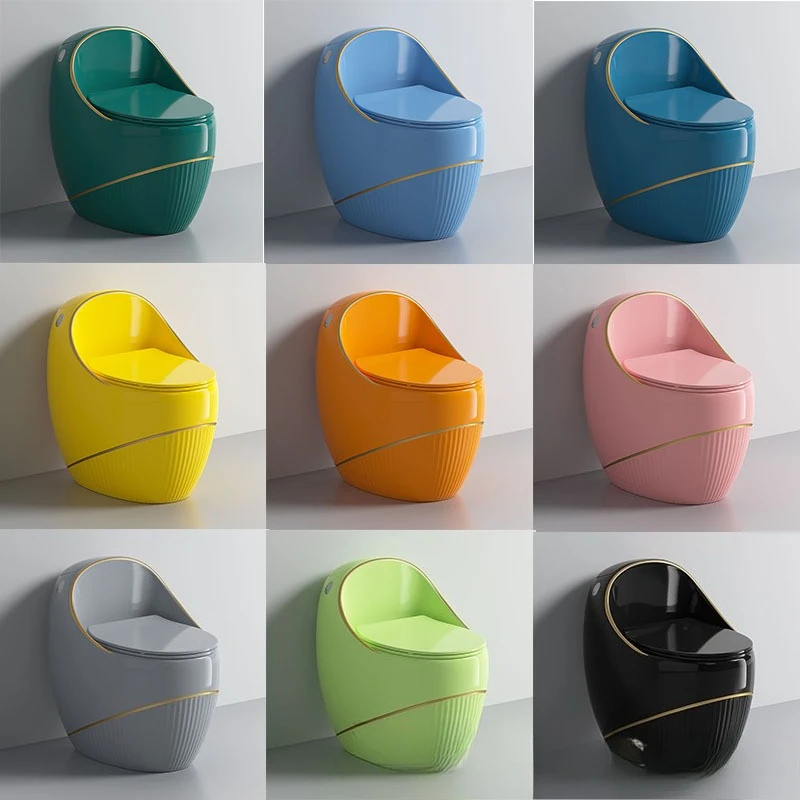 Gray egg type creative toilet siphon water-saving small apartment light luxury color household toilet new