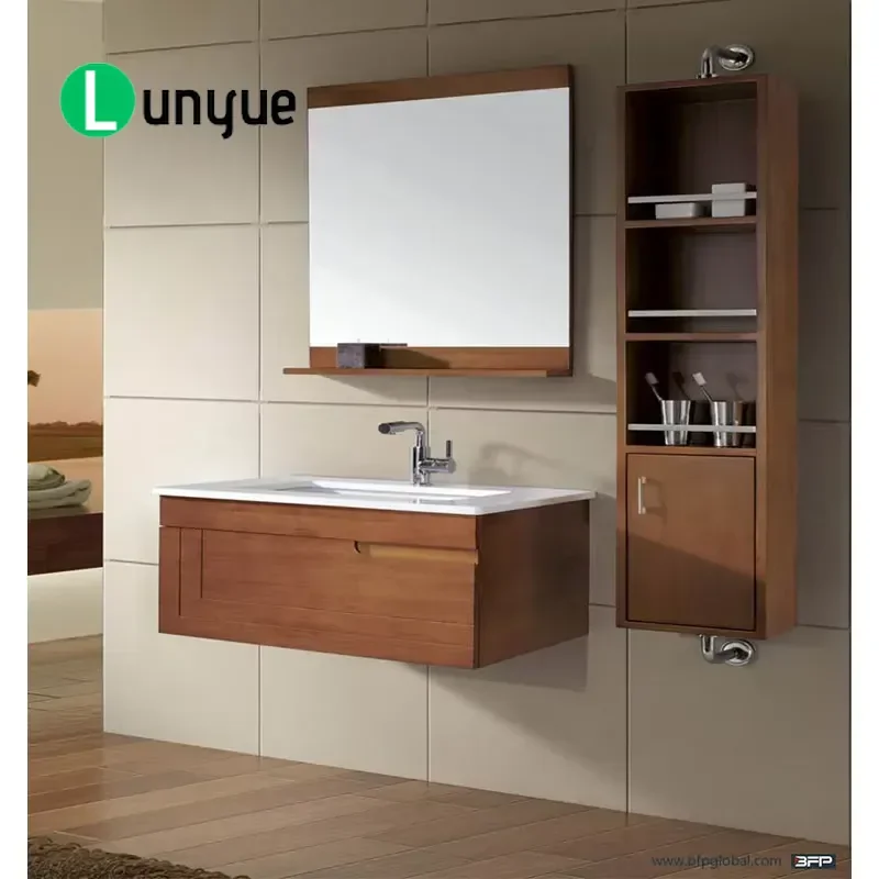 Modern Classical Solid Wood Bathroom Vanity Commercial Grade Durable Storage Cabinet for Hotel Home Restroom Furniture