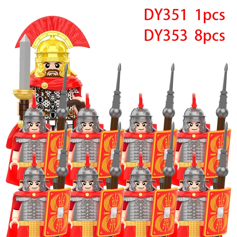 Medieval Military Series Action Figures Building Blocks Roman Centurion Empire Castle Knight Soldier Movie Characters Bricks Toy
