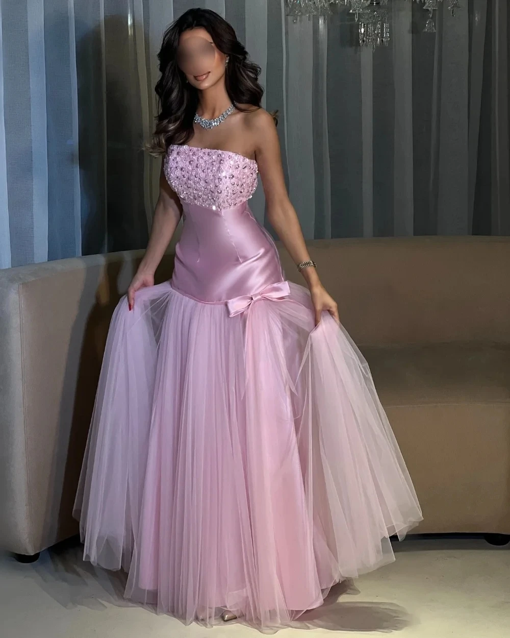 

Strapless Formal Long Bespoke Occasion Gown Evening Dresses Prom Pastrol Unisex Jersey Retro Dubai Saudi Arabic Customized