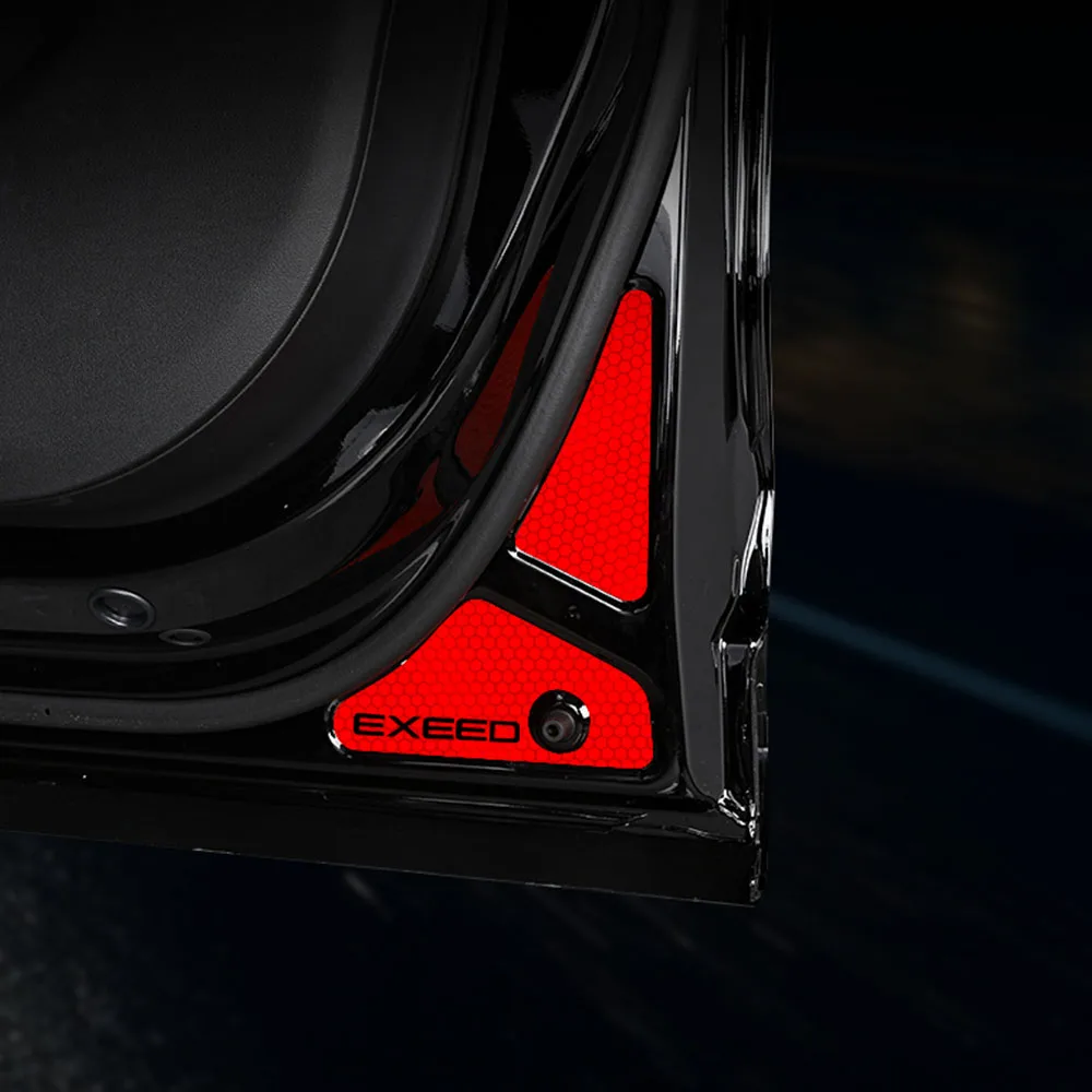 

8 Pcs For EXLANTIX ET EXEED STERRA ET 2024 2025 Car Door Reflective Sticker Car Accessories PC Material Safety Warning Sticker