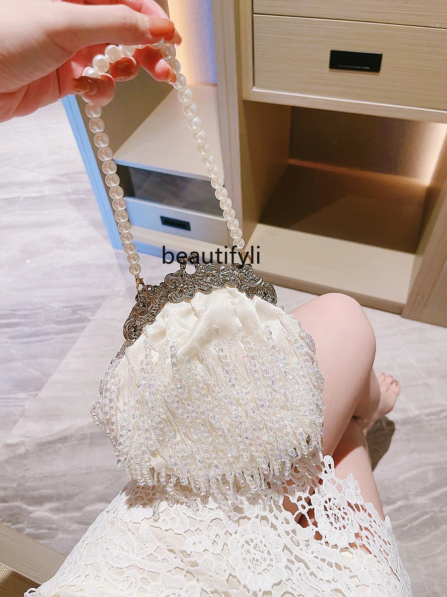 Debutante Gala Dinner Tassel Pearl Bag Women's Handbag Fashion Party Dress Clutch Crossbody Bag