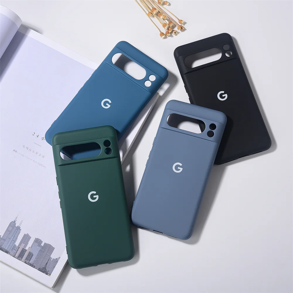 Stoßfeste, vollständig umschließende TPU-Hülle für Google Pixel 8/8A/8Pro 8 Pro, weiches, flüssiges Silikon, Anti-Fall-Rückenschutz, Handyhülle