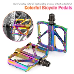 Rainbow MTB Bike Pedal Aluminum Alloy Anti-Slip Platform 3 Bearing Colorful Pedals for BMX Mountain Bike Accessories