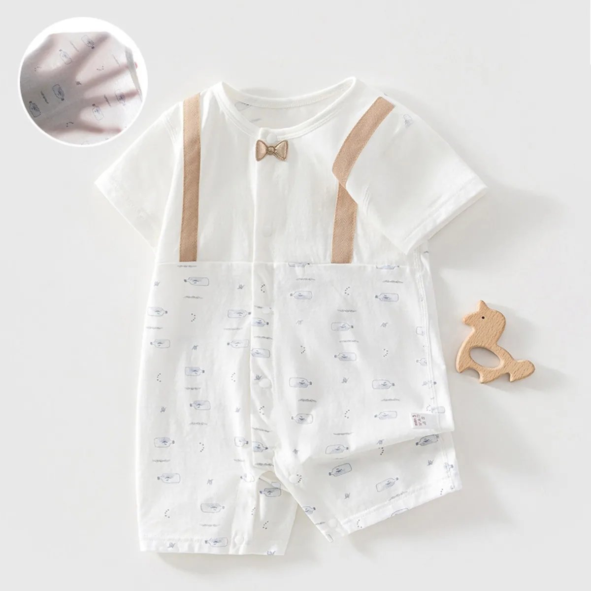 

New Arrival Baby Boy Girl 100% Cotton Breathable Onesie 6-18M Kid Summer Lightweight Jumpsuit Newborns Stylish Comfy Bodysuit