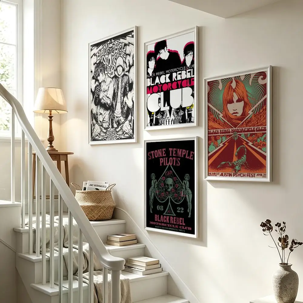 band Black Rebel Motorcycle Club Poster Poster HD Waterproof Self-adhesive Art Print Wall Decor for Bedroom Living Room Gift