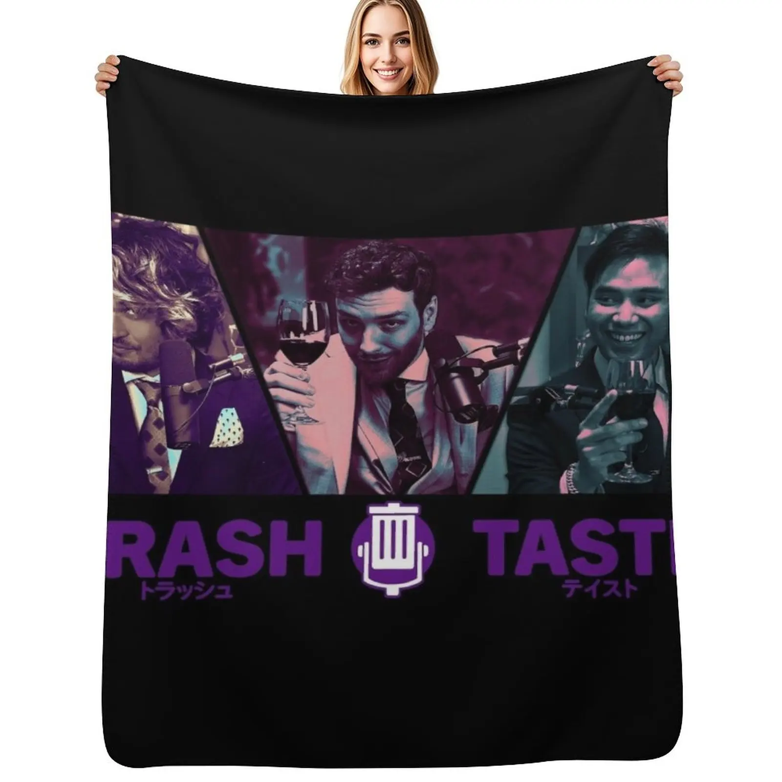 Trash Taste Trio (vino) Manta suave y cálida, regalo para hombres, mujeres y adultos