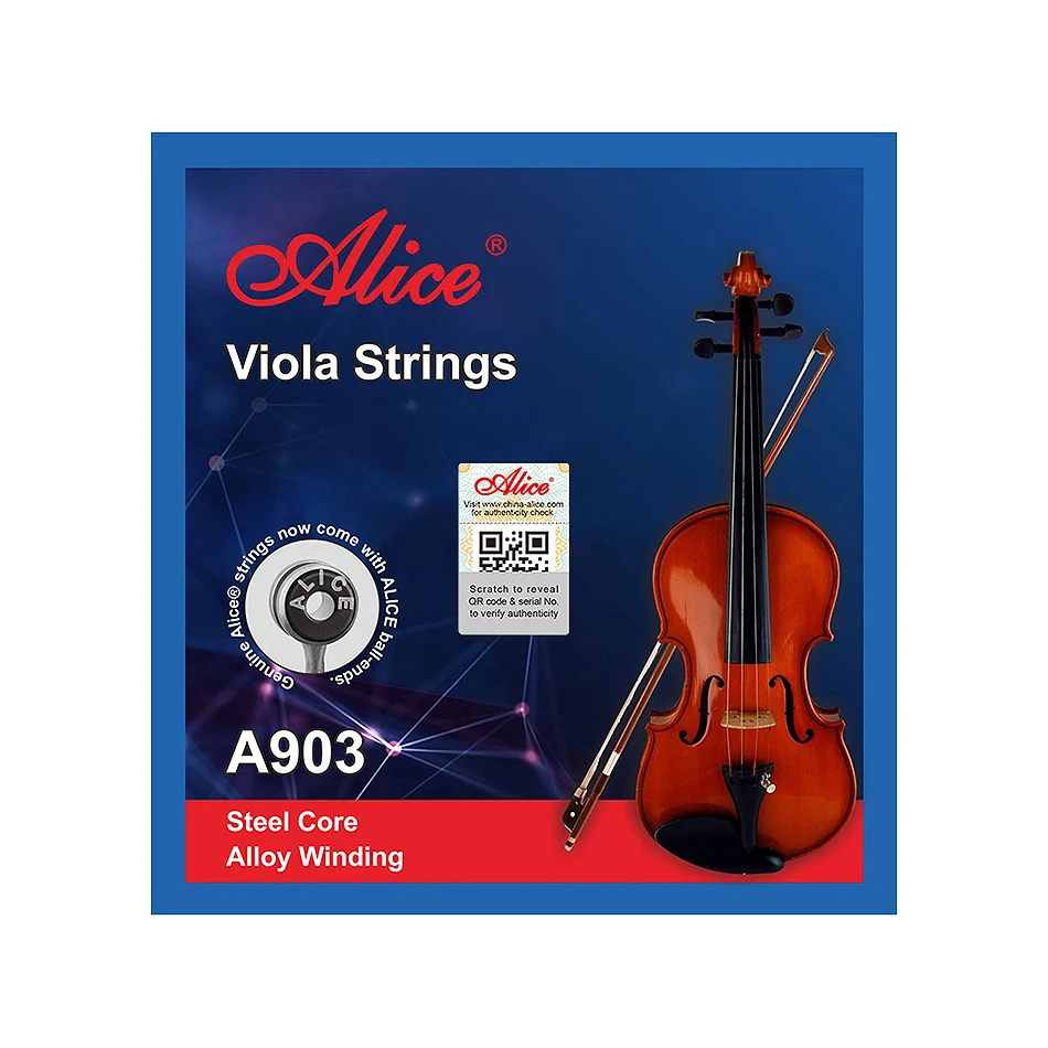 Alice A903 Viola Strings Steel Core Alloy Winding 1 Set for 16\