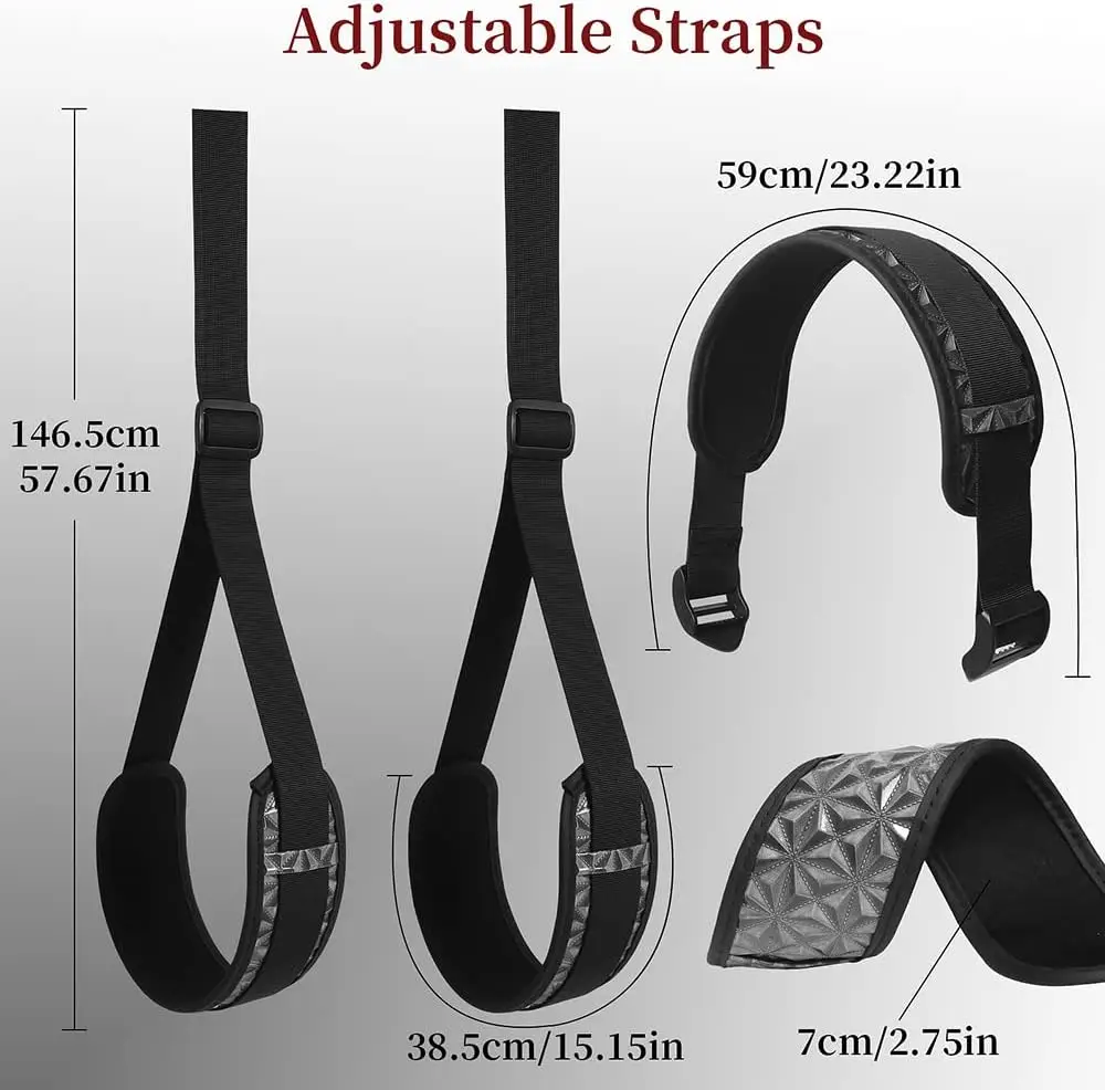 

BDSM Sex Bondage Leg Straps Sex Rope, Adjustable Neck to Ankle/Thigh Cuff, Bed Restraints Set Sex Bondaged Restraints