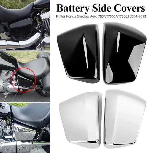 Cubiertas laterales para batería de motocicleta, Panel lateral de carenado para Honda Shadow ACE VT400 VT750 VT 400 750 2004-2013