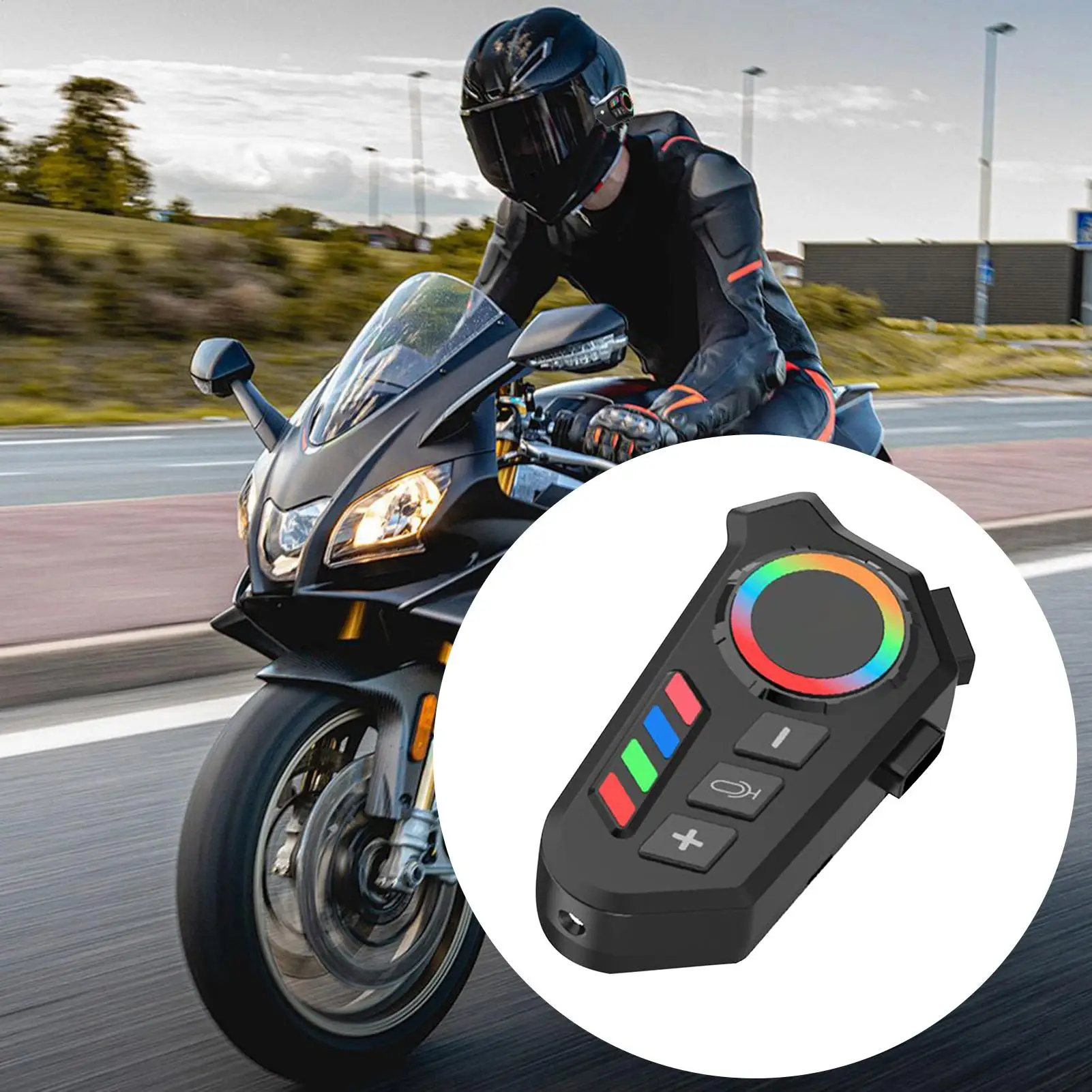 Motorcycle Helmet Headphones Helmet Communication System Colorful Light Voice Assistant Earphone Noise Cancellation for Cycling