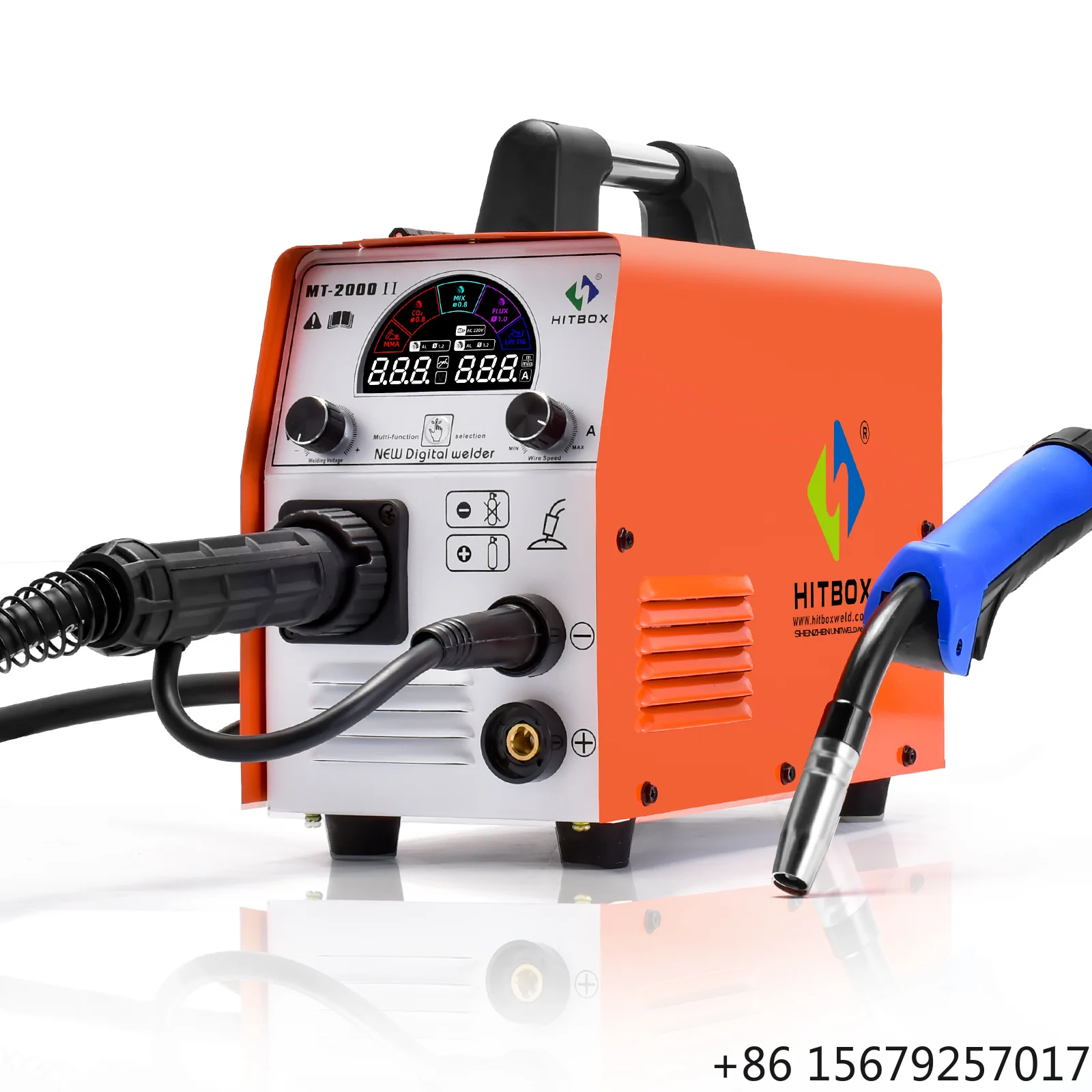 HITBOX 4 in 1 MIG Welder 200Amp Gas/ Gasless MIG/ TIG/ Stick MMA Inverter Welding Machine With LCD Display MT2000 II
