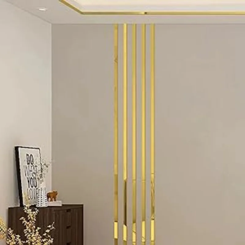 10x10cmAcrylic Wall Mirror Sticker Adhesive for Living Room Bedroom Edge Strip Corner Line Building Border Home Decoration