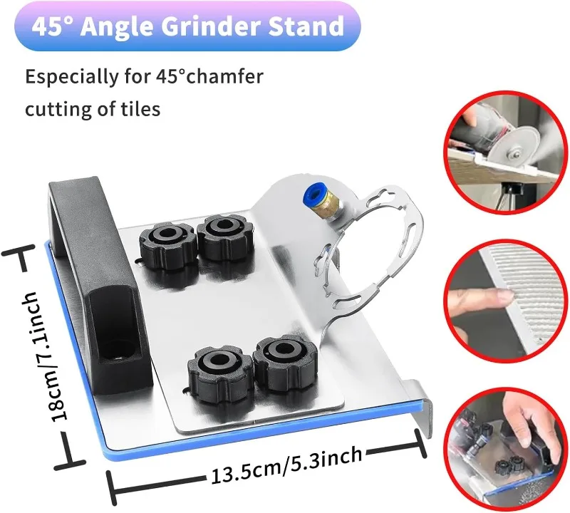 Angle Grinder Stand For Tile 45° Chamfer Cutting, Chamfered Bracket, Angle Grinding Fixed Holder, Angle Grinder Tile Chamfer