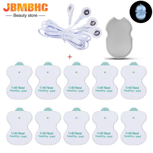 10pcs TENS Electrode Pads 1pcs Cable for TENS Unit Muscle Stimulator Digital Therapy Machine Massager Massage Device Health Care