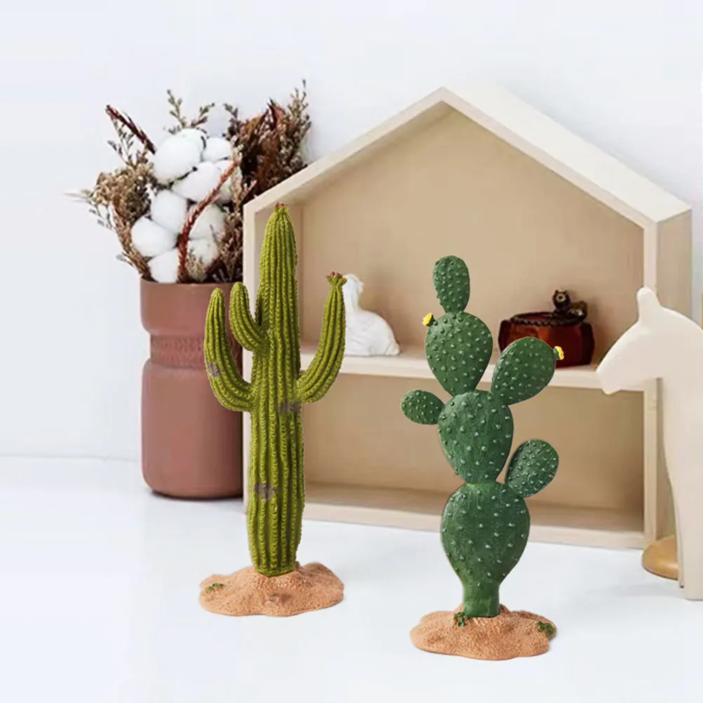 

3pcs Simulated Cactus Artificial Plant Decor For Home Office Desktop Tabletop Sand Table Craft Garden Statue Faux Greenery