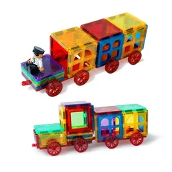 2PCS Big Magnetic Wheel Base Accessories for Educational Magnetic Tiles Toy for Boys and Girls Car Game Play