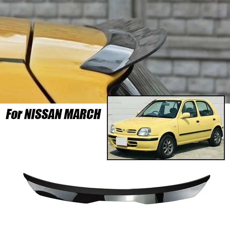 Accesorios para Nissan March Tiida Pulsar MICRA III IV V LEAF Almera II PIXO Hatchback, Extensión de Alerón Trasero de Techo para Auto, ABS