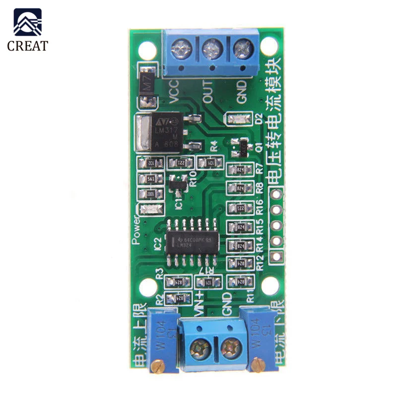 Voltage To Current Module Current Transmitter Signal Converter Module 0-2.5V 0-3.3V 0-5V 0-10V 0-15V 0-24V to 0 -20mA/4 -20mA