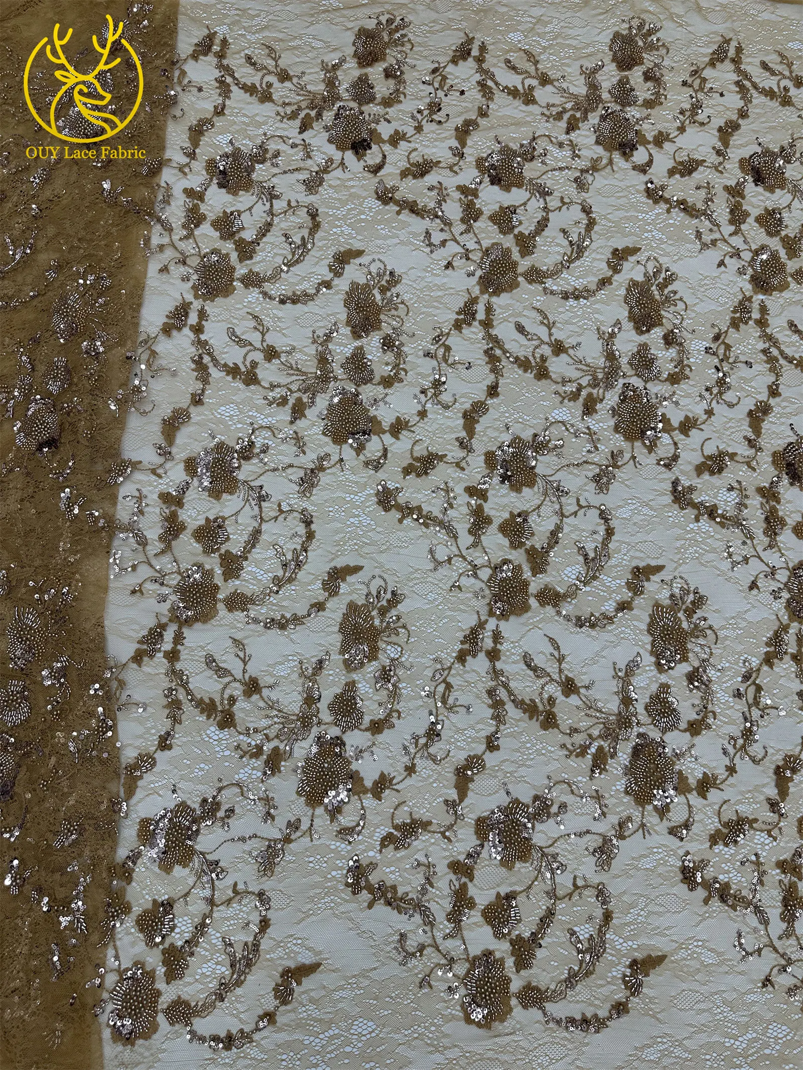 Afrikanischer Spitzenstoff, französische Kordelstickerei, Perlen, Pailletten, Tüllnetz für Damen, Hochzeit, Party, Kleid, Nähen, hohe Qualität, 5 Yards – Detail 20