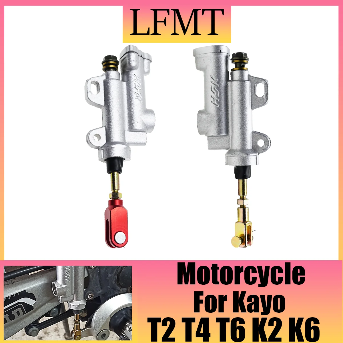 Motorcycle Rear Hydraulic Brake Master Cylinder Pump For Kayo T4 T6 BSE 50cc 70cc 110cc 125cc 150cc 250cc ATV Pit Pro Dirt Bike