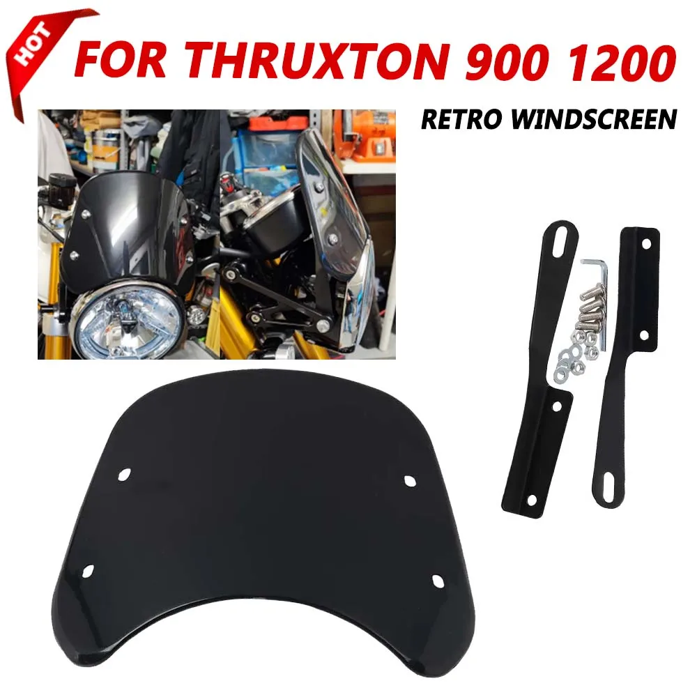 

For Triumph Thruxton 900 1200 R 1200R RS Motorcycle Parts Retro Windshield Windscreen Wind Screen Deflector Wind Shield Guard