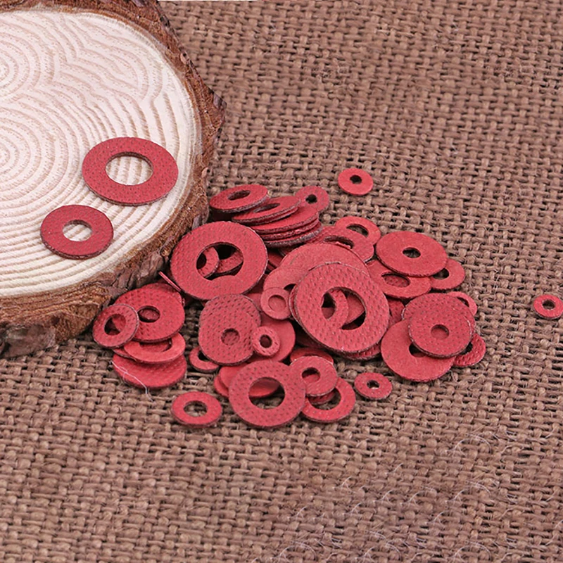 100/500 Pz M2.5 M3 M4 M5 M6 M8 Acciaio Rosso Fibra di Carta Isolante Rondella Piatta Isolamento Pianura Guarnizione Anello Meson