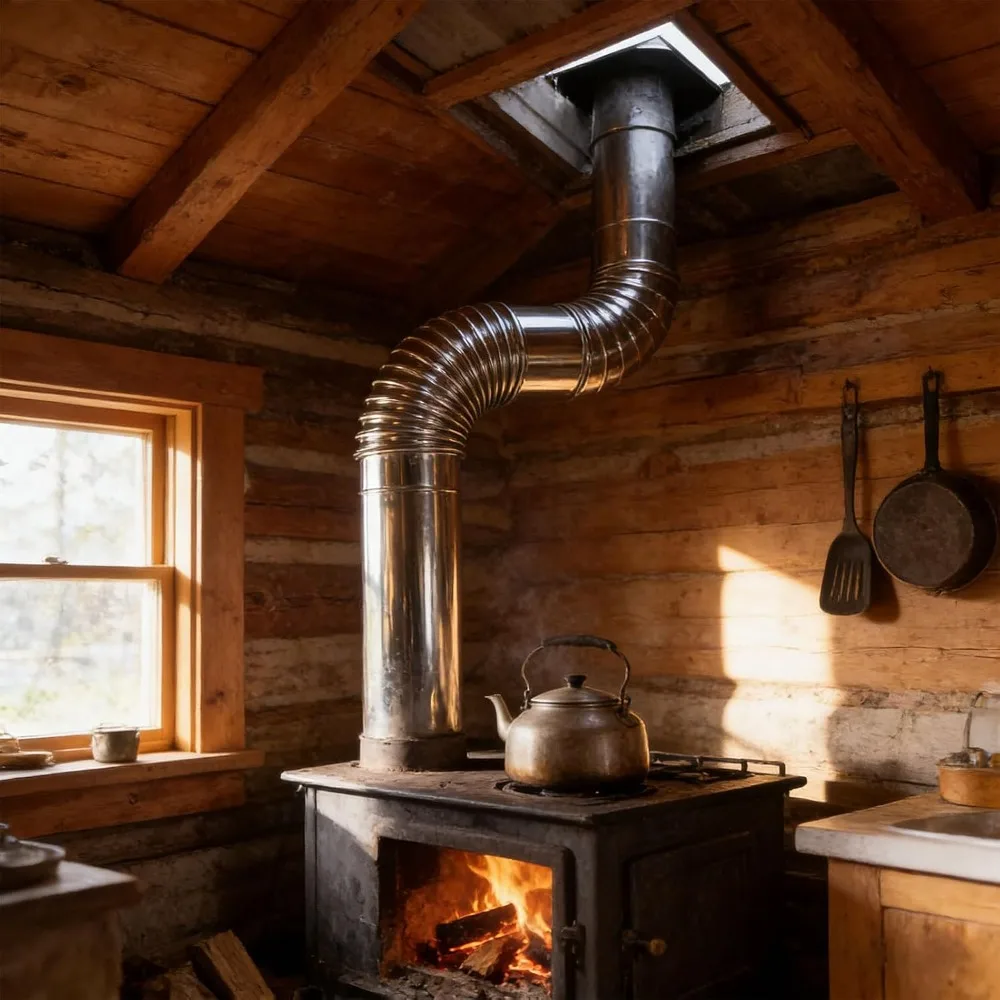 Durable Stainless Steel Stove Pipe Elbow 90 Degree Easy Installation Chimney Elbow Chimney Exhaust Elbow Wood Stove