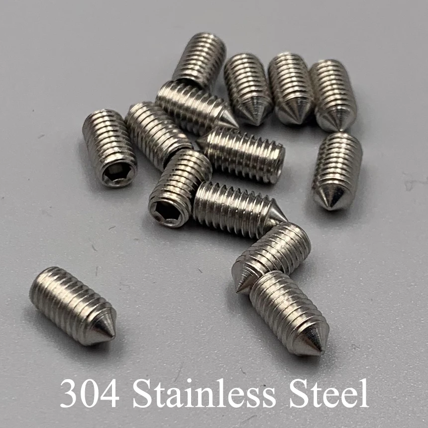 

Винт установочный конический с внутренним шестигранником (под шестигранник), нержавеющая сталь 304, DIN914, M8*8/10/12/16/20/25/30/35/40/45/50 мм