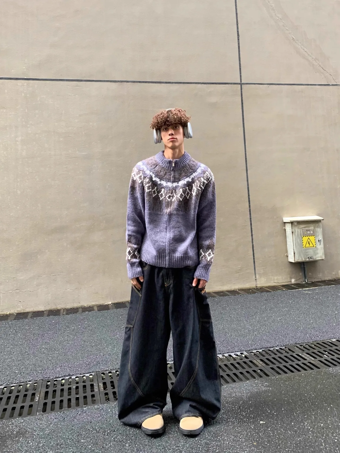 Men's Sweater Autumn Winter New Crewneck Zip Knitting Cardigan Lazy Vibe Loose Casual Knitting Jacket Outerwear