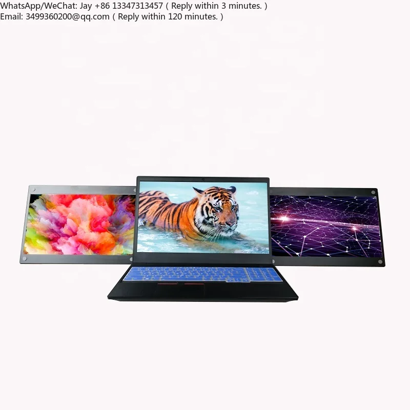 

Factory OEM/ODM Triple Laptop Screen Extender Dual 13.3inch 1080P LCD Monitors Portable Tri Screen Monitor for Laptop