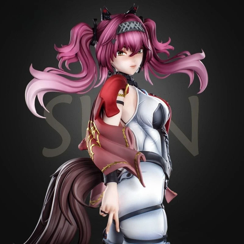 Pink-haired Girl 3D Printed Blank White Model DIY Coloring Self-assembly Figurine Miniature Decoration Craft Gift