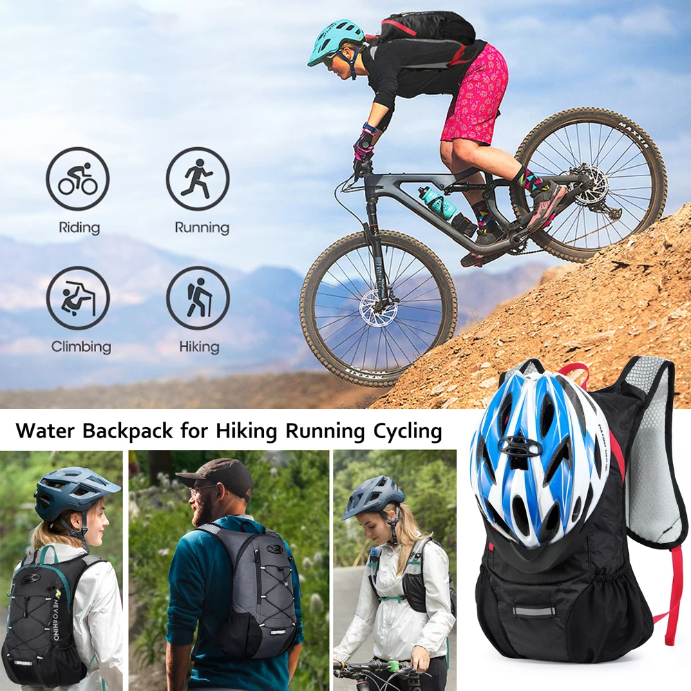 GOMOREON 1Pcs Lightweight Hydration Backpack, Running Backpack, Hydro Water Daypack for Cycling Hiking Rave for Men Women