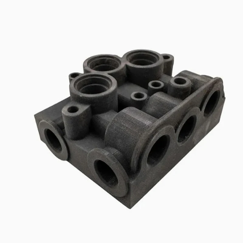 Custom Oem Metal Parts Cnc Machining Parts Service 3D Printed Black Plastic Components With Irregular Hole Structures.