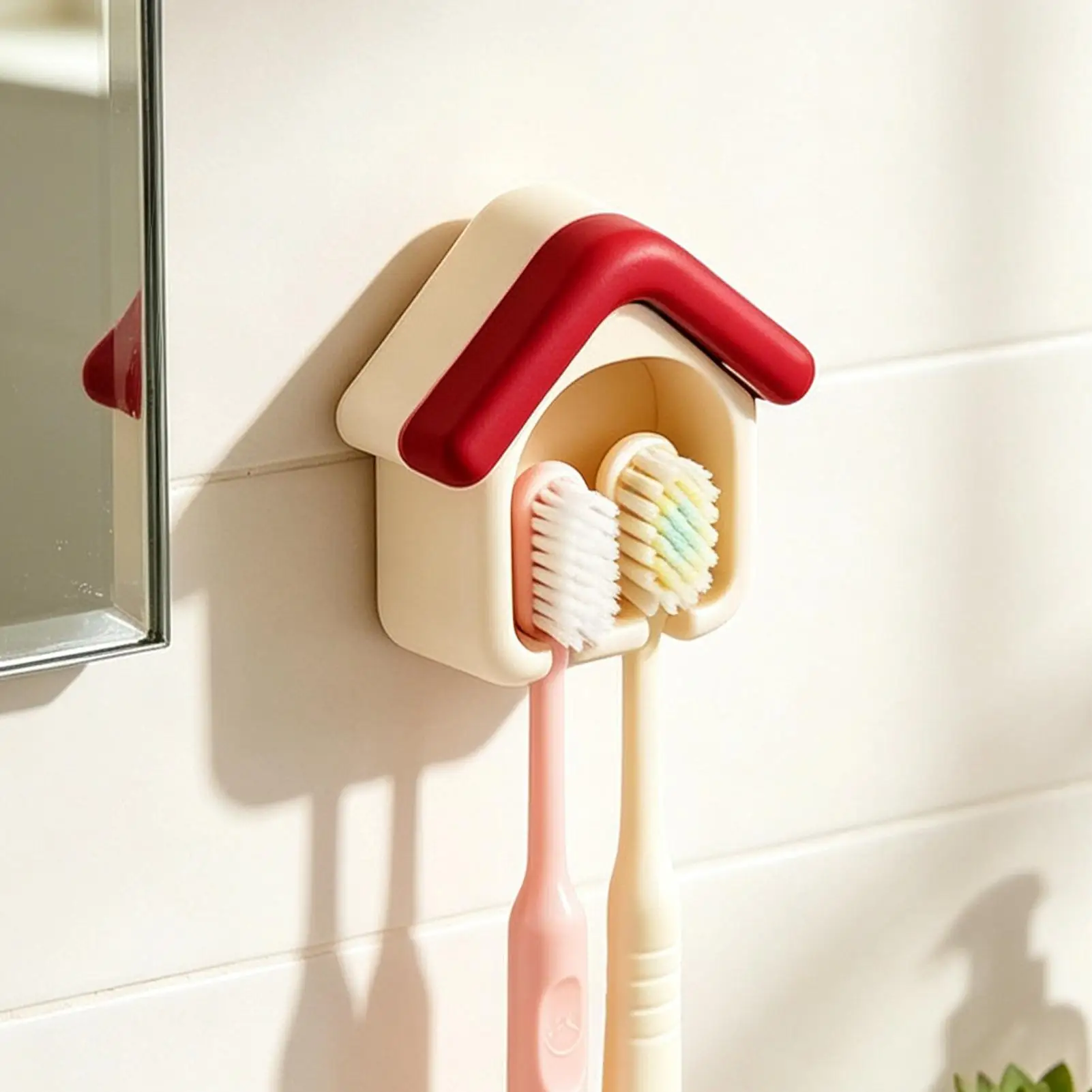 Toothbrush Holder Wall Mounted Toothbrush Rack Dustproof Toothbrush Storage Box Bathroom Electric Toothbrush Shelf