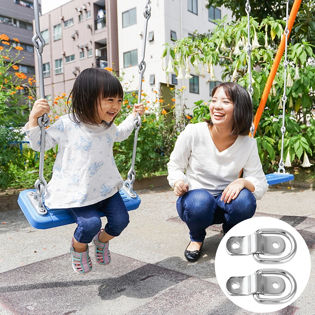 

4Pcs D-Shaped Pull Tabs Galvanized Iron Heavy Duty Tie Down Anchors Stable Mount Trailer Truck Bed Camper Rv Accessories