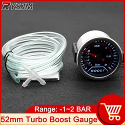 52mm Bar White Led Light Pressure Turbo Boost Gauge Meter 12V Car Motorcycle High Quality Auto Accessories Turbo Pressure Gauge
