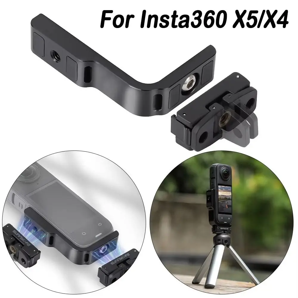 Quick Release Magnetic Bracket Aluminum Alloy Sturdy Horizontal Vertical Adapter L-Shaped for Insta360 X5/X4