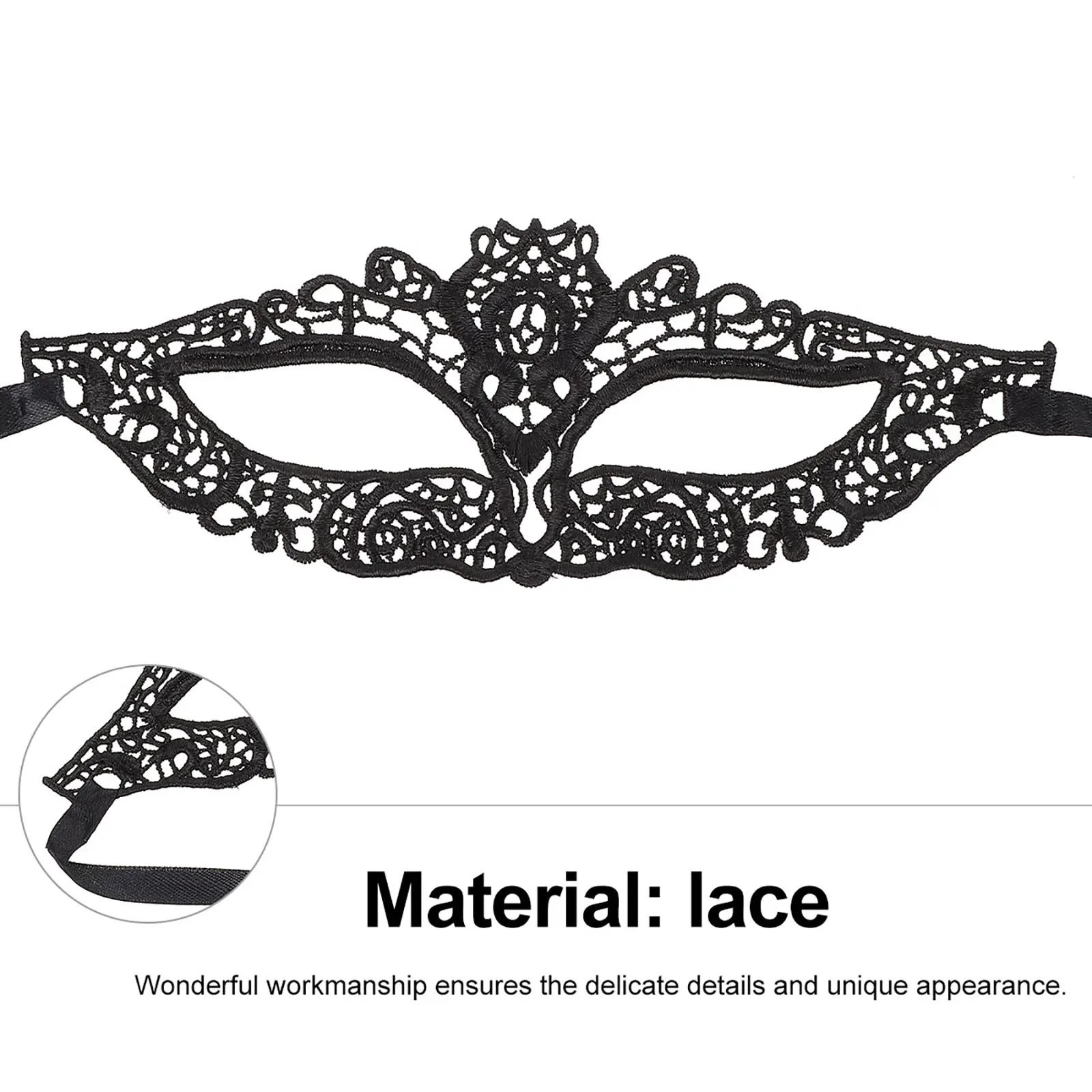 

1set Lace Face Mask Animal Ear Hairband Set Creative Costume Headdress For Festival Party Carnival Hair Decor Prop