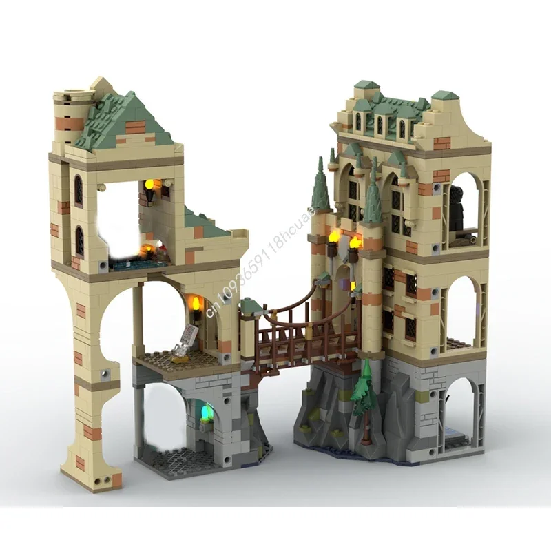 모크 매직 월드 빌딩 블록 모듈러 해리의 성 키트 모델 DIY 창의적 조립 교육용 블록 장난감 어린이 크리스마스 선물