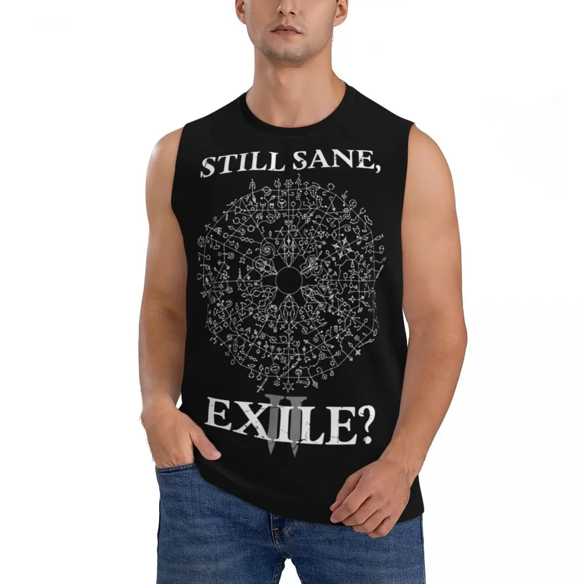 Path Of Exile 2 Still Sane Exile Men Sleeveless Tank Tops Quick Dry Breathable Gym Fitness Running Summer Casual Sport Vest